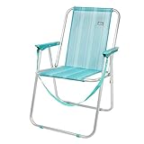 Altura del asiento 38 cm, de posición fija con reposabrazos de plástico duro que aumentan la comodidad, peso máximo soportado 100 kg