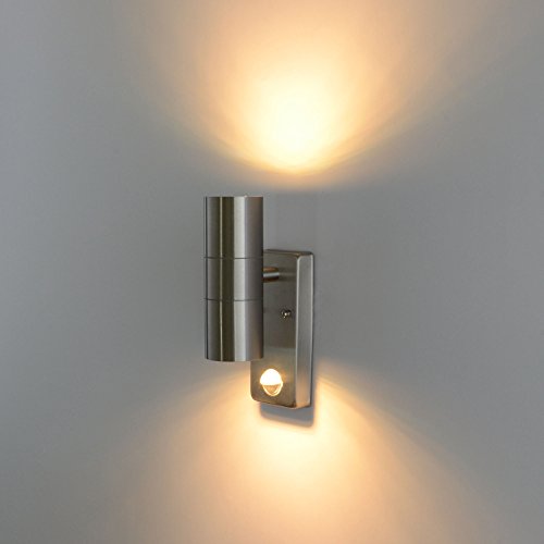 Außenleuchte Außenlampe Edelstahl Wandleuchte mit Bewegungsmelder 109E Eingangsleuchte Lampe - 6