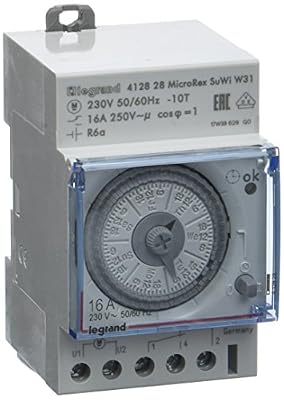 Legrand LEG412828 Interrupteur horaire programmable analogique/automatique/hebdomadaire 3 modules