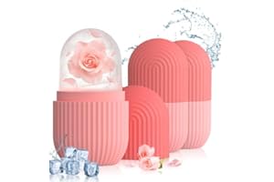 L&W LUCK 3 Stück Ice Roller,Eisroller Gesicht Eiswürfel für Anti-Falten, Reduziert Schwellungen, Verbessert die Hautelastizität,Konturierung (Rosa)