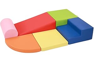 JungleDove Baby Soft Play Indoor - 6 PCS PU Leather Kids Foam Blocks Toys for Climb and Crawl - Soft Play Equipment for Toddlers Motor Development