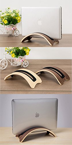 Sumgar®Einzigartige stilvolle Eleganz umweltfreundliche natürliche Holz Desktop Stand Handcrafted Halter Halterung für Apple Computer Macbook Pro/Air iPad (walnut) - 6