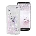 Produktbild Motorola Moto E5 / G6 Play Hülle, Glitzer Flüssigkeit Sand Transparent Weich Silikon Handyhülle Durchsichtig Flüssig Liquid Schutzhülle Schönen Kreativ Bling Handytasche Stoßfest - Lila Feder
