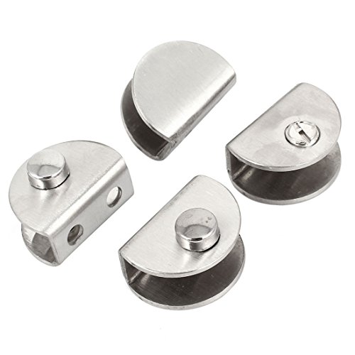 Sourcingmap a14100900ux0470-4 pc soportes abrazadera de acero inoxidable para el cristal de 9 mm de espesor