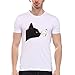 Produktbild Herren T-Shirt Sommer Btruely Junge Bluse Mode Bluse Männer Kurzarm O-Neck Briefe Drucken Top Slim Fit Modal Hemden Übergröße (S, Schwarz)