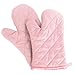 Produktbild Gosear 1 paar Topflappen Backen Kochen Baumwoll-Handschuh Mikrowellen-Ofen Hitzebeständige Handschuhe Fäustlinge Pink