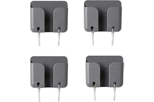 XM-ZHHY 4 Stück Wandhalterung für Handy-Ladegerät, Selbstklebende Wandhalterung für 3M Handy für Ladegerät, Telefonhalter für Duschwand (Grau Haken)