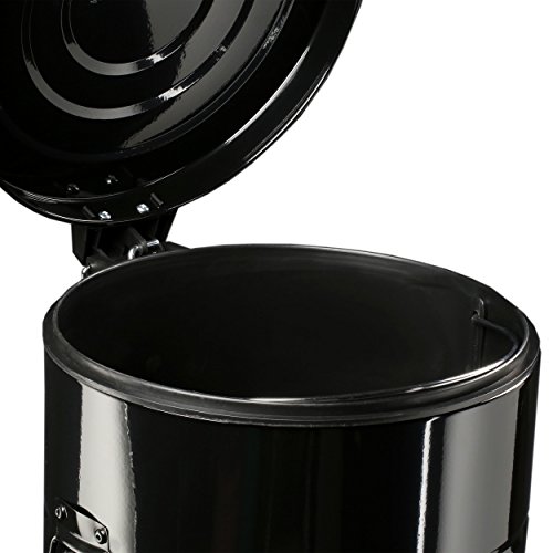 Tretabfalleimer-Set – Retro Design – Schwarz – Tretmülleimer – Treteimer – Mülleimer Set – mit Deckel – Vintage – 12L & 3L – American Style – Edelstahl – Milumi Edition - 6