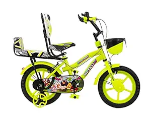 Hi-Fast 14 inch Kids Cycle for Boys & Girls 3 to 5 Years with Back Seat & Training Wheels (Semi-Assembled)