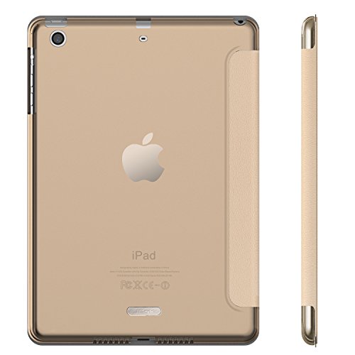 JETech iPad Mini Hülle Schutzhülle Etui Tasche Abdeckung Ledertasche mit Durchschaubar Rückseite für Apple iPad Mini 1/2/3 mit Automatischen Schlaf / Wake (Gold) – 0479C - 4