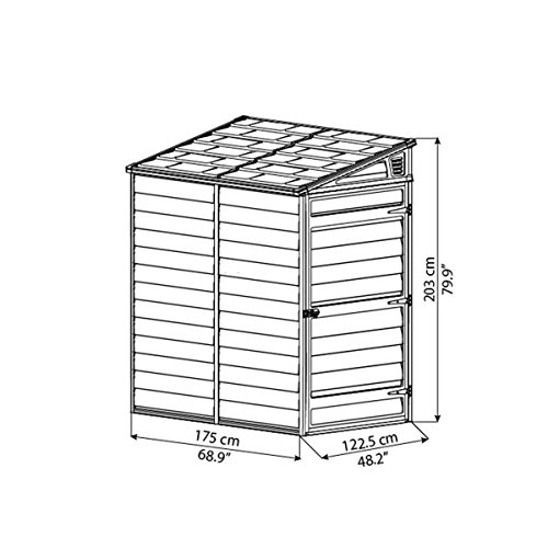 SkyLight Anlehn-Gartenschuppen 4×6, grau - 3