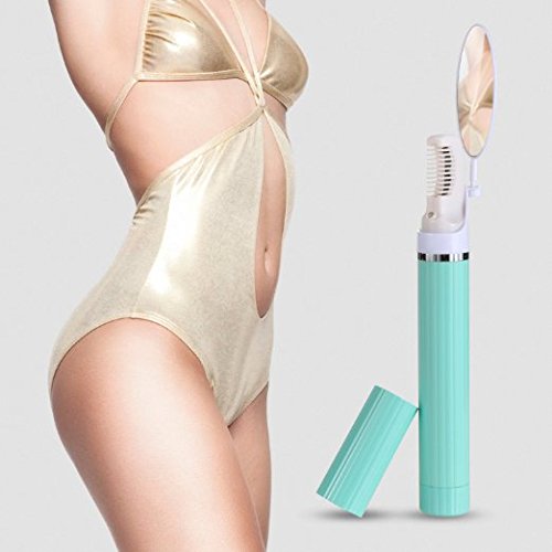 Bikini Trimmer Shaver, Euph Portable Electronic Heating Wire Lady Trimmer for Bikini Area with Rotatable Mirror (Aqua)