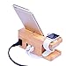 Produktbild Apple Watch Ständer, IPUTY Apple Watch Halter Halterung Stehen Lader Veranstalter mit Stromadapter, Desktop Bambus Holz Dock für iWatch & Smartphones, Europäischer Stecker (Bamboo mit Netzkabel)