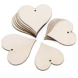 25tlg Herz Form Holz Anhänger Geschenkanhänger Namenskarte Basteln Hochzeit Party Deko Selbstgestalten