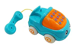AEXONIZ TOYS Unbreakable Musical Phone Car Toy for Kids,Cell Phone Telephone Car Phone Toy for Kids with Light & Sound,Multi Color,Pack of 1