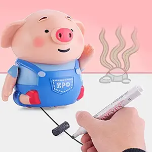 FairOnly Dashing Induction Pen Toy USB Charging Automatic Induction Road Marking Pen Toys Scribing Induction with Pen Pig - for Child Gift