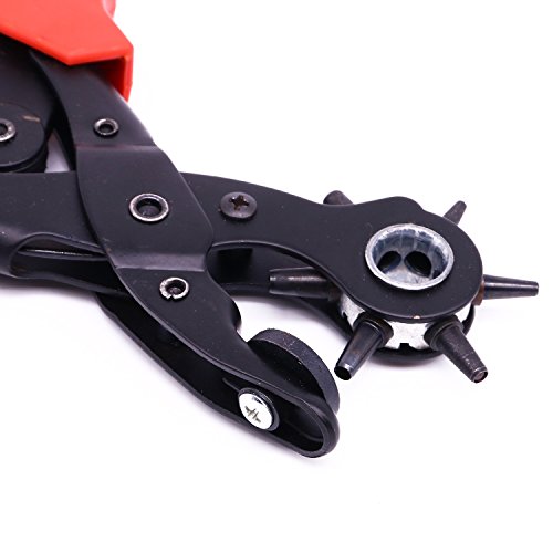 Anwenk Leder Punch PROFESSIONAL Leder Locher Gürtel Locher Set, runde Löcher, 6 Größe, für Gürtel, Sattel, Karte, Stoff, Gummi, Papier und mehr - 5