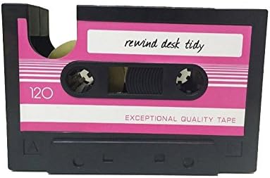 Retro Cassette Tape Shaped Penholder Plastic Pencil Holder Pen Container with Seal Tape Stand for Office Desk School