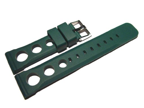 Dorn - Watchband Berlin - Uhrenarmband - Silikon - extra stark - Wasserfest - gelocht - grn 24mm Dorn - Watchband Berlin - Uhrenarmband - Silikon - extra stark - Wasserfest - gelocht - grn 24mm