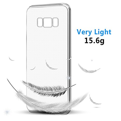 Funda Galaxy S8 Plus BIGMEDA Carcasa Samsung Galaxy S8 Plus TPU Flexible Silicona Protectora Case Ultra Slim Transparente Ultra Hibrida Protectora Case Cover para Samsung Galaxy S8 Plus Bumper Plata 