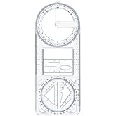 Multifunctional Geometric Math Ruler – All-in-1 Transparent Drawing Tool for Angle,Circle & Lines, Movable Measuring Template
