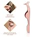 3 Pack Eyelashes Clip Stainless Steel False Eyelashes Extension Applicator Tool Fish Tail Clip Tweezers Nipper Tool (Rose Gold)