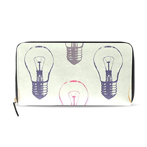 Preisvergleich Produktbild Glühbirne Idee Kreatives Denken Lange Passport Clutch Geldbörsen Reißverschluss Geldbörse Tasche Handtasche Geld Organizer Tasche Kreditkarteninhaber Für Dame Frauen Mädchen Männer Reise Geschenk