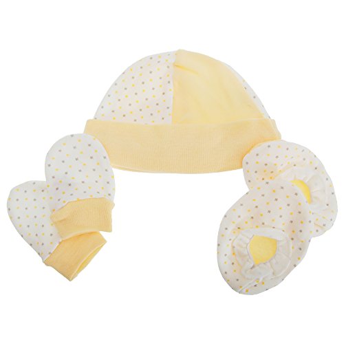 Baby Unisex 3 Piece Star Pattern Gift Set (One Size) (Yellow)