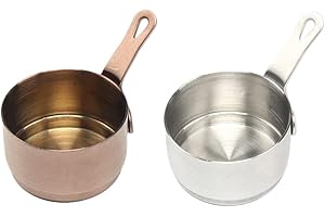 Luxshiny 2 Pièces Petite Casserole à Lait Beurre Café Chauffe- Lait Mini Beurre Fondant en Acier Inoxydable Sauce Marmite pour Cuisinière 50 Ml