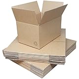 Double Wall Boxes - 230 x 155 x 155mm (9 x 6 x 6ins) Cube. Pack of 20 Postal Mailing Boxes. Crush-Resistant Corrugated Cardboard Boxes with Kraft Finish. Small Packaging Boxes