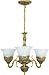 Produktbild Kronleuchter Shabby Chic / messing, weiß / 3-flammig / E27 / Jugendstil Kronleuchter / Deckenlampe Wohnzimmer Jugend Stil / stilvolle Esszimmer Beleuchtung / Schlafzimmer Lampe