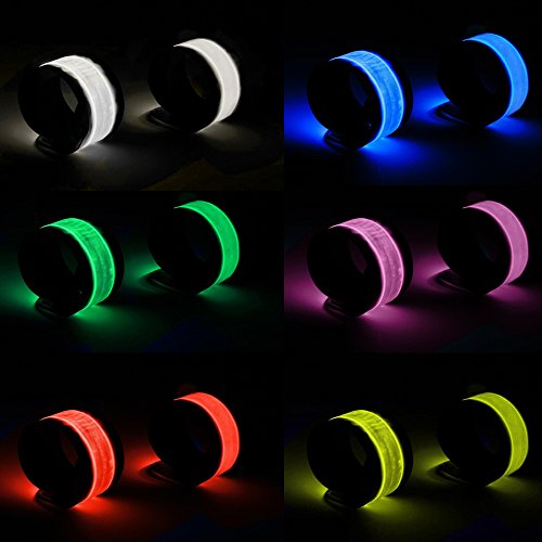 Esonstyle® 6 Stück LED Armband LED Klaps-Band-Glühen-Armband-Nachtsicherheits-Handgelenk-Band für das Wandern Jogging-das Radfahren gehende laufende Konzert-kampierende im Freiensport - 6