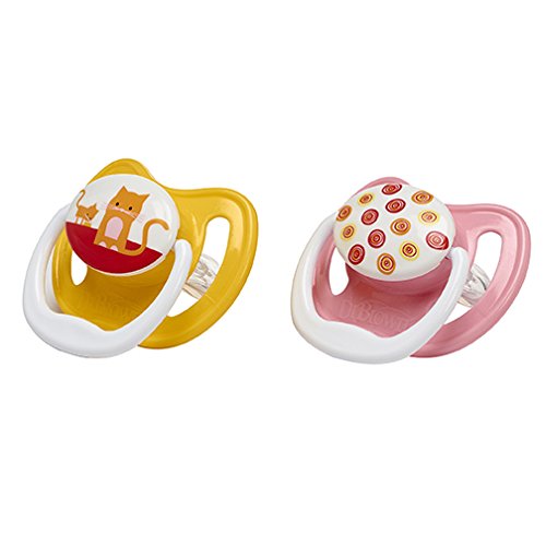 Dr Brown's Twin Pack Soothers 6-18m (Pink Dots/Cat)