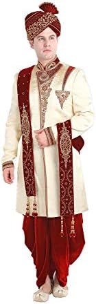 Fashions Biz Cream Color Jute Sherwani 84134
