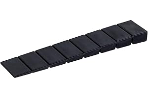 ALUSFERA Cunei per Mobili Set - Cuneo Fermaporta - Robusti Cunei 50 Pezzi - Spessori per Mobili 20x100x8mm - Universali Cuneo Fermaporta - Cuneo con 8 Livelli di Controllo - Nero