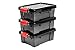 Produktbild IRIS, Kunststoff DIY Aufbewahrungsbox 3er-Set 'power box', SK-130, Schwarz/Rot, Kunststoff, 21L, 46 x 29,7 x 16 cm