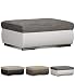 Produktbild Cavadore Couch Hocker Leriot / Polsterhocker im modernen Design / Sitzhocker, Fußhocker mit Strukturstoff und Kunstleder / 95 x 42 x 72 cm (BxHxT) / Weiß - Grau