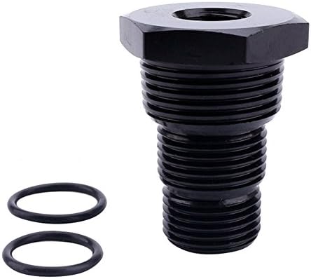 Oil Filter Adapter - Anodized Aluminum and Threaded Design 1/2-28 to 3/4-16 13/16-16 3/4 NPT Automotive Car Trucks Universal Connection Screw Adapter - Black