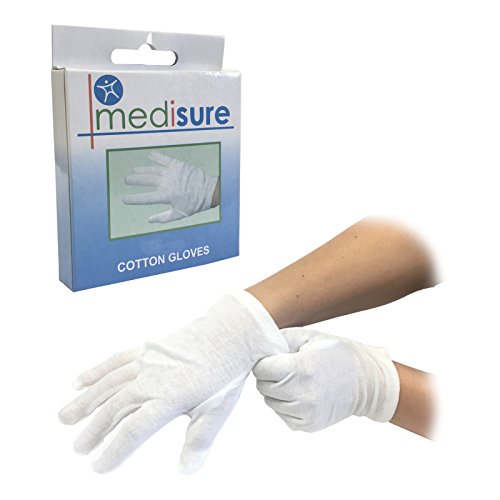 3paires de taille moyenne Medisure Blanc Hydratant Doublure individuellement l'eczéma 100% coton gants
