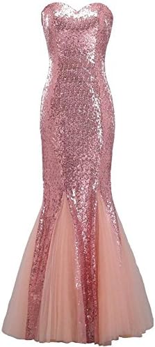 women's wedding party dress evening bridal bridesmaids birthday prom glitter sequins gown v neck slim banquet fish tail sleeveless zipper long dresses . 9 . us18