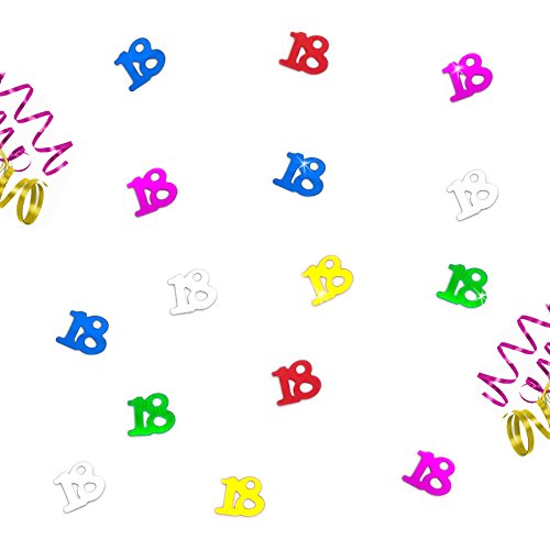 Oblique-Unique® Zum 18. Geburtstag buntes Tisch Konfetti mit Spiegeleffekt - über 800 Stück