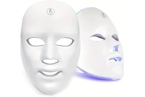 COSMETICS BEAUTY LOVE LED Light Therapy Face Mask, Wireless Rechargeable USB-C, Red & Blue LED, Infrared Light Therapy Anti-Ageing & Blemish Repair, White