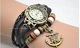 Steampunk Armbanduhr, anime Armbanduhr mit Leater Bacelet Kette DIY als Halskette Fußkette, mit Schädel Anker Charms Braclet