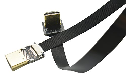 Neue schwarze FPV HDMI Kabel Standard-Schnittstelle zu Standard-Schnittstelle 90 Grad für RED BMCC FS7 C300 80CM