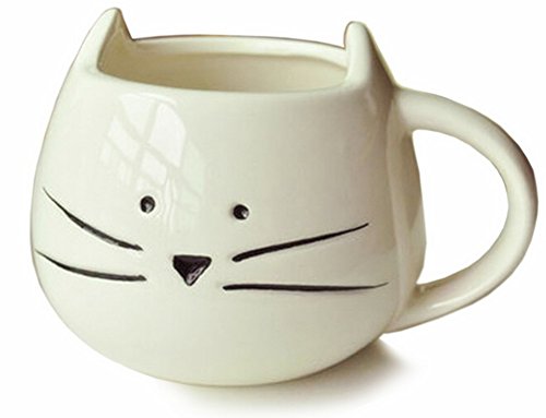 New Lovely Cute Little White Cat Coffee Milk Ceramic Mug Cup Christmas Birthday Best Gift