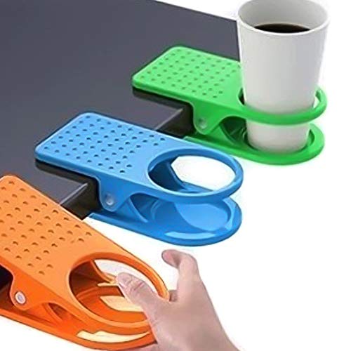 EudoER - Juego de 4 Pinzas de sujeción para Vasos de Bebidas, para el hogar, Oficina, Escritorio, Mesa