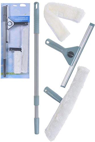 Sistema de limpieza de ventanas 4pcs Con Extensible 50-90 cm Limpiaparabrisas de Ventana Largo, escobilla de Goma
