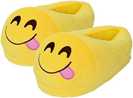 Plush Slipper for Unisex Cute Cartoon Cotton Emoji Slippers with Anti-Slip Sole Indoor Warm Slippers for Winter for Kids,Teens,Men and Women One Size Fits all by Longju (Hungry)