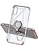 Produktbild Hülle Iphone X,Transparent Silikonhülle für Iphone X Iphone 10,SaKuLa [Crystal Klar] Plating TPU Handyhüllen mit Metall 360 Rotation Verstellbarer Ring Grip Halter Ständer Personalized Design Kompatibel mit Magnetischer Autohalterung für Iphone X Iphone 10, Ultra Dünn Schlank-Style Hadytasche Case Premium Kratzfest Soft Weiche Flex Gel Durchsichtige Tasche Handytasche Etui Bumper Schutz Schale Cover für Iphone X Iphone 10-Roségold 2#
