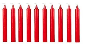 Kuber Selection Pack of 10 Pcs 5 Inch 14mm Premium Red Taper Candles, Red Stick Candles, Red Spell Candles, Red Household Candles(Pack of 10 Pcs) (5 INCH, 14mm) (Red)